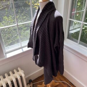 JENNIFER LOPEZ soft cozy wrap cardigan ribbed shawl collar gorgeous color